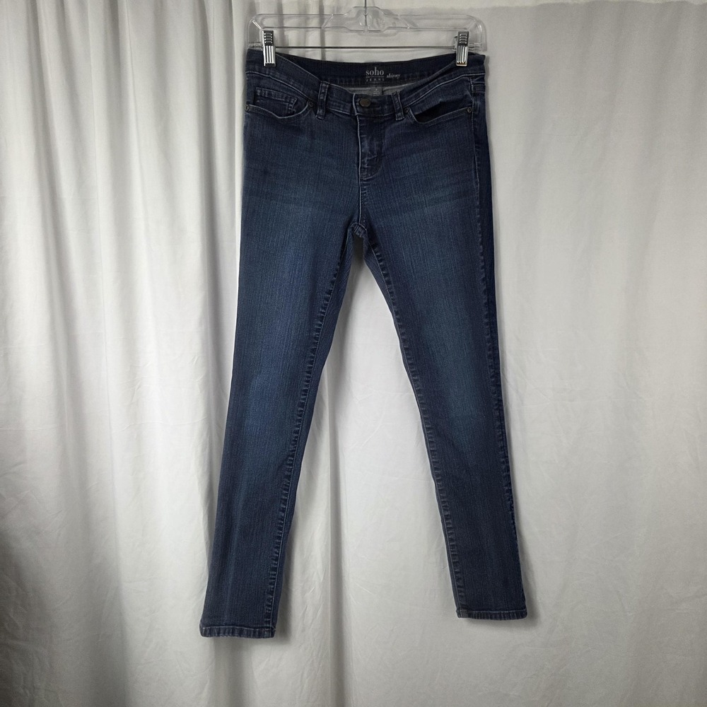 New York & Company Jeans Womens 8P Blue Mid Rise Soho Skinny Stretch Denim